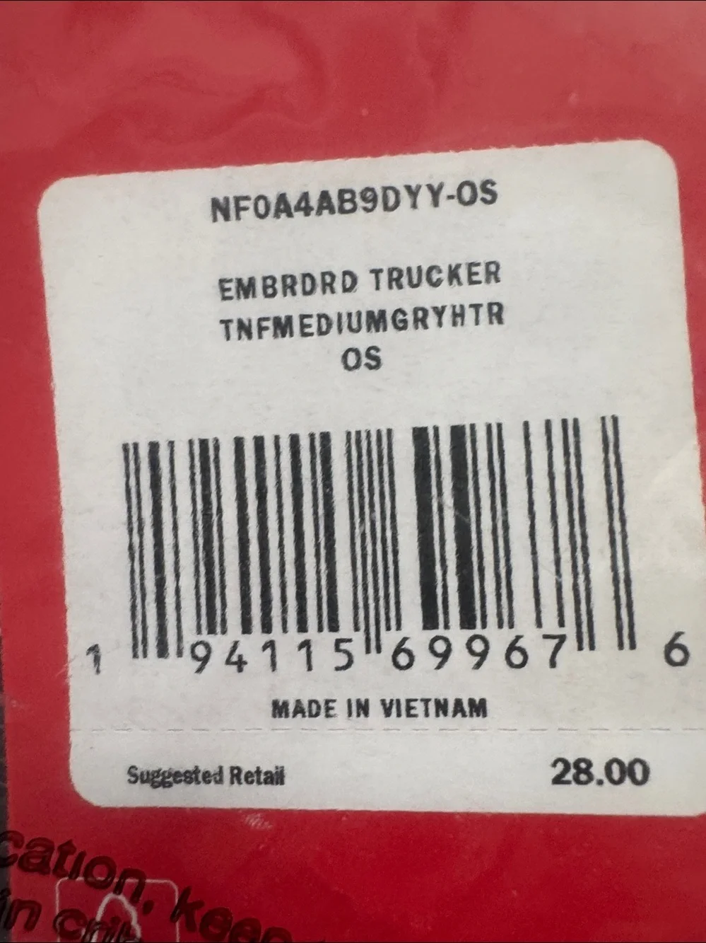 NWT North Face Bear trucker hat